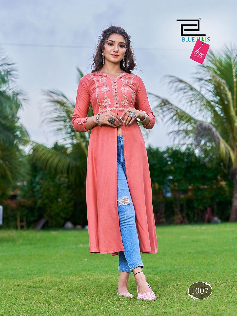 Blue Hills Zara Fancy Stylish Party Wear Designer Kurti Collection